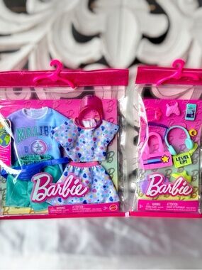 Barbie Multicolor Polka-Dot Dress & Pink Accessory Pack